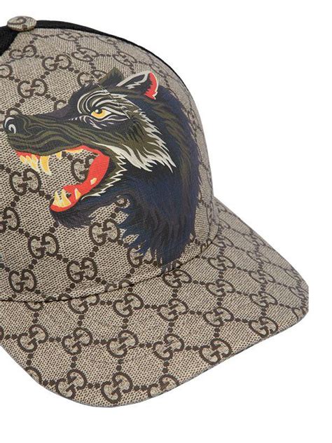 wolf gucci hat|GG Supreme wolf baseball hat in Beige Undefined .